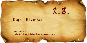 Kupi Bianka névjegykártya